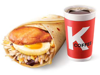 [自助餐饮]-肯德基-【新品】全家欢大饼卷肉肉肉+美式/冰美式