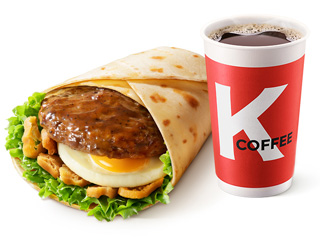 [自助餐饮]-肯德基-大饼卷黑椒牛肉蛋+满杯生椰拿铁(中|冰)/满杯生椰拿铁