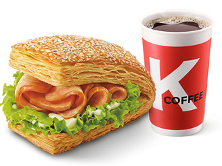 [自助餐饮]-肯德基-培根蛋法风烧饼+拿铁/冰拿铁