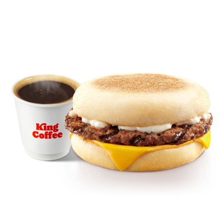 (早餐)牛肉芝士麦芬+豆浆/0糖豆浆/可乐/橙汁/雪碧/浓浓美式