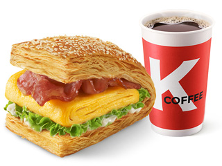 [自助餐饮]-肯德基-培根蛋法风烧饼+牛奶