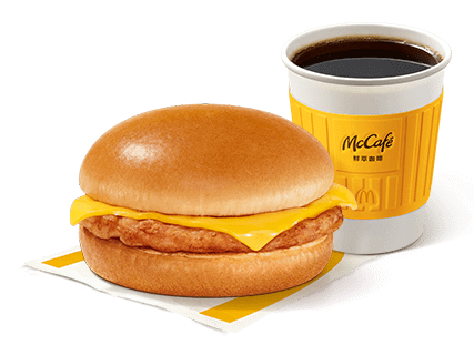 [自助餐饮]-麦当劳-(早餐)芝芝火腿扒堡+优品豆浆/鲜萃咖啡小杯