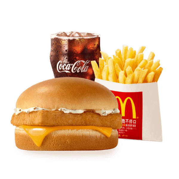 [自助餐饮]-麦当劳-麦香鱼汉堡+小可乐+小薯条 