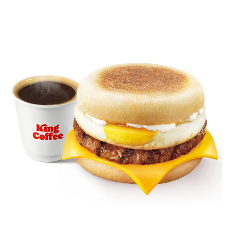 (早餐)牛肉蛋麦芬+豆浆/0糖豆浆/可乐/橙汁/雪碧/浓浓美式