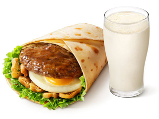 [自助餐饮]-肯德基-大饼卷黑椒牛肉蛋+牛奶