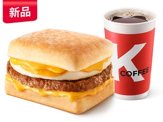 [自助餐饮]-肯德基-【新品】芝士牛肉蛋帕尼尼+美式/冰美式